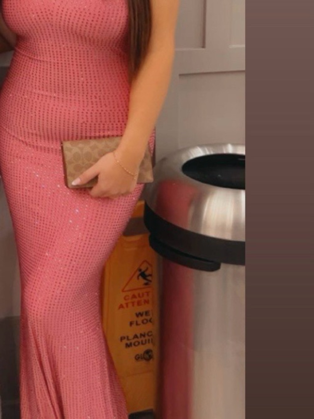 Pink Sequin Maxi Skirt - Women